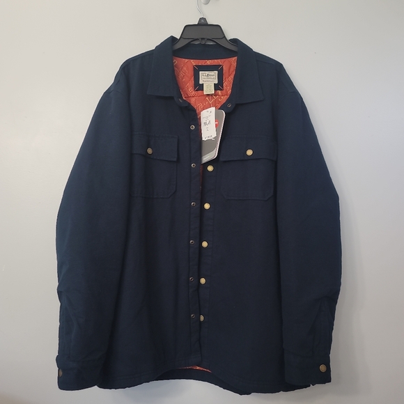 LL Bean Men's Flannel-Lined Hurricane Shirt - Picture 1 of 8